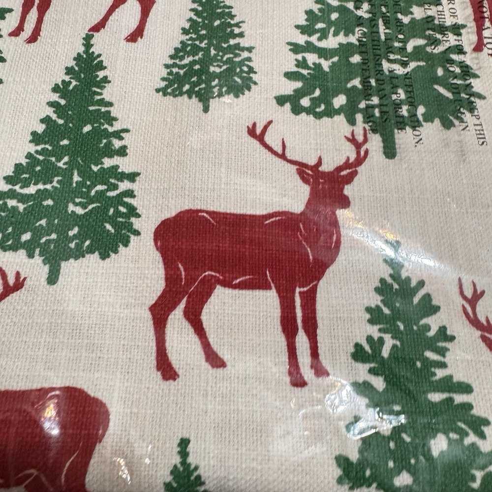 Saro Lifestyle Cerf Collection Deer &‎ Trees Christmas Table Runner, 14"x 90"